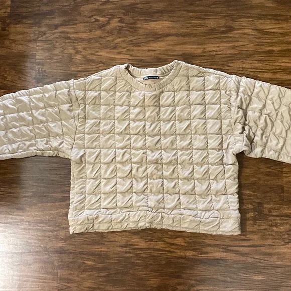 Zara Square Print Waffle Sweater - Picture 1 of 7